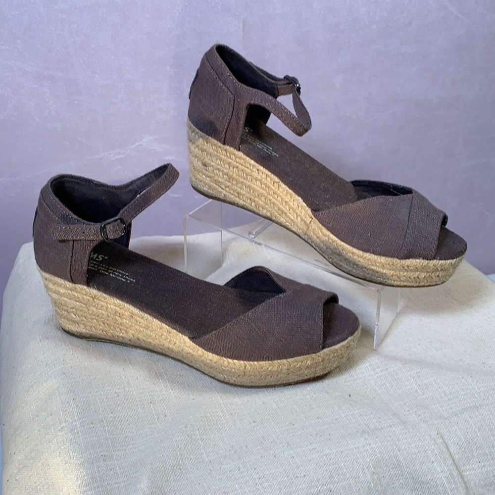 Toms Ankle Strap Wedge Espadrilles